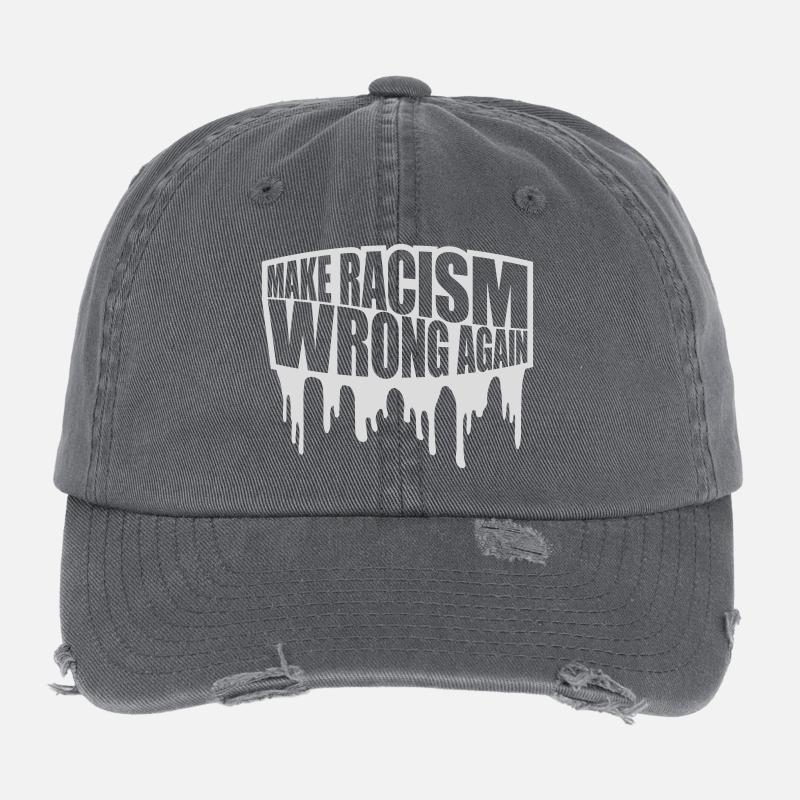 make racism wrong again Flexfit Vintage Destroyed Cap