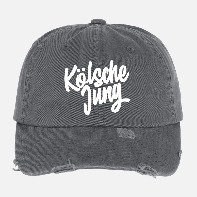 Kölsche Jung Script Design Flexfit Vintage Destroyed Cap