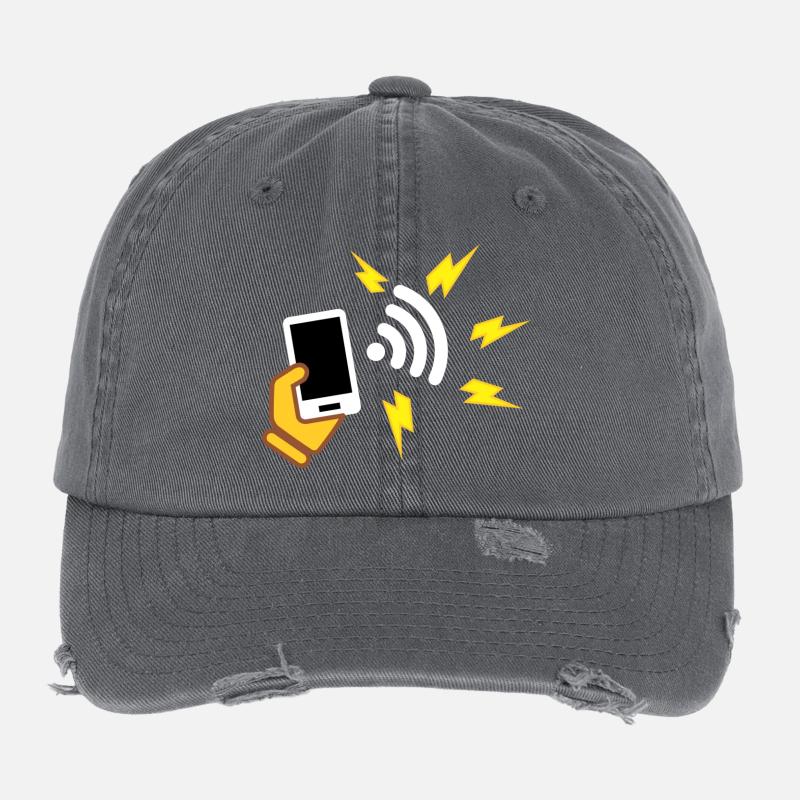phone with aggressive appearance Flexfit Vintage Destroyed Cap