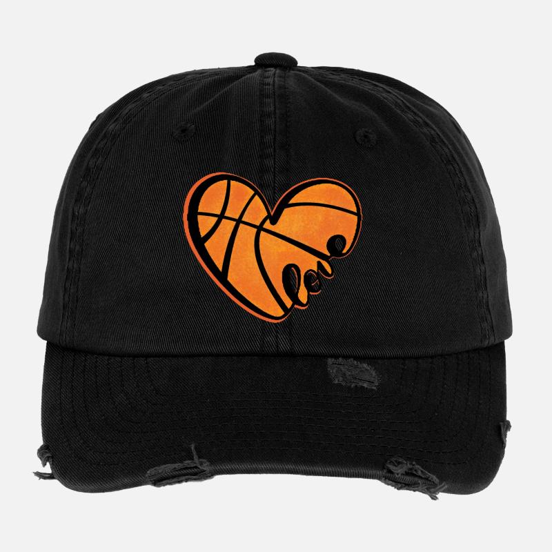 Basketballherz mit Liebe Flexfit Vintage Destroyed Cap