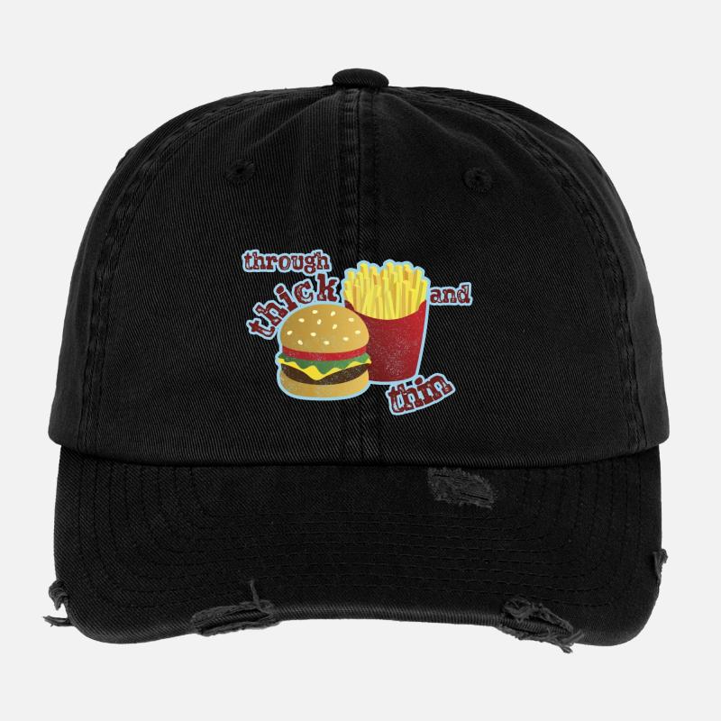 Burger mit Pommes Flexfit Vintage Destroyed Cap