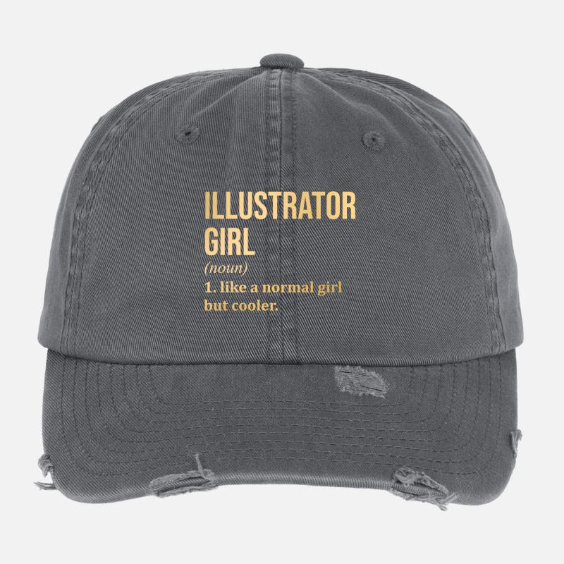 illustrateur Casquette vintage effet usé Flexfit