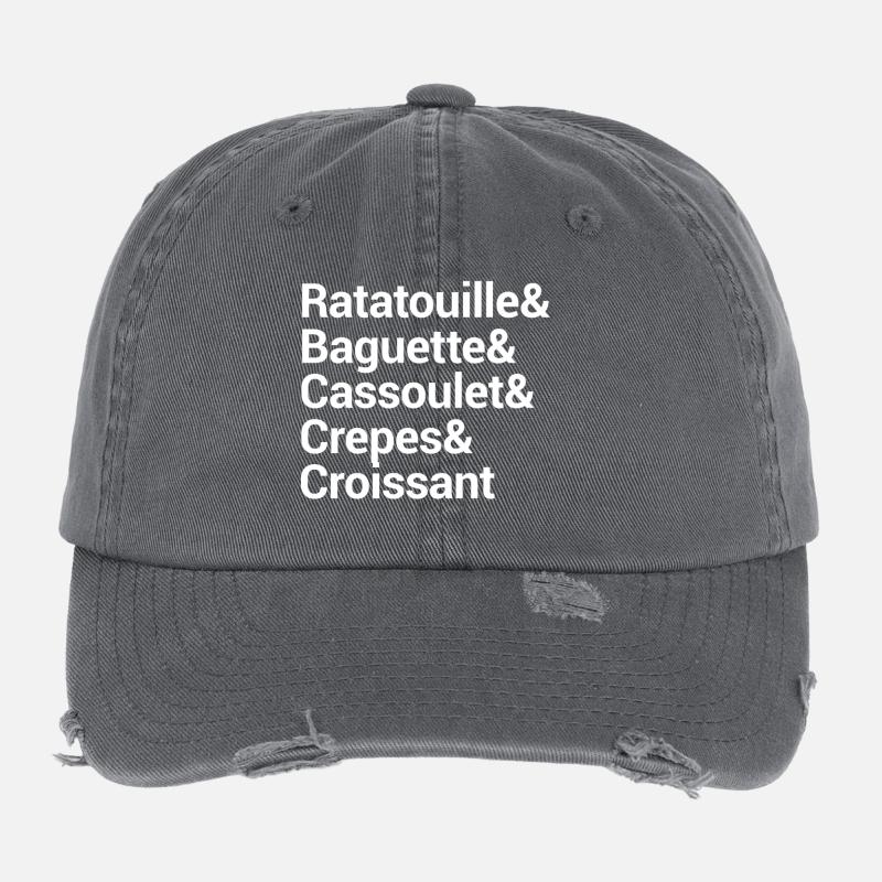 Culinary Word Art Typography Design Flexfit Vintage Destroyed Cap
