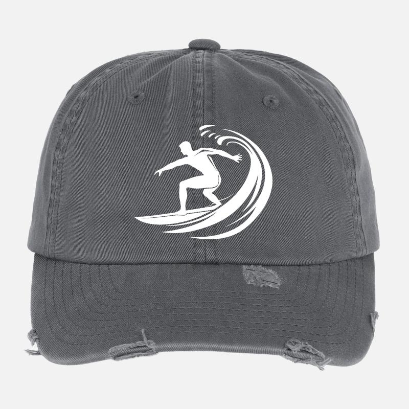 Logo de surf Casquette vintage effet usé Flexfit