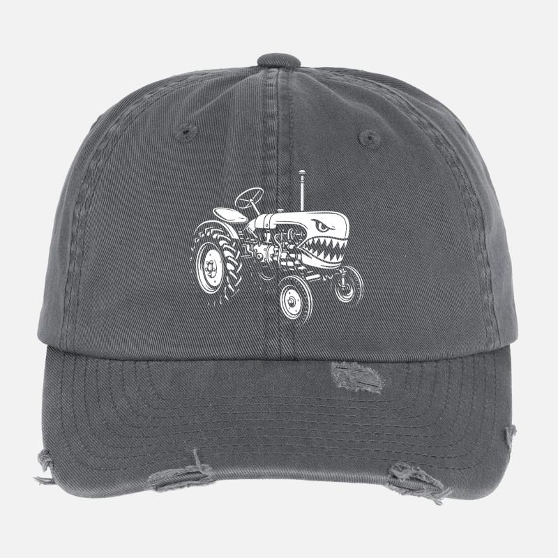 Attaque d’un tracteur de requin Casquette vintage effet usé Flexfit