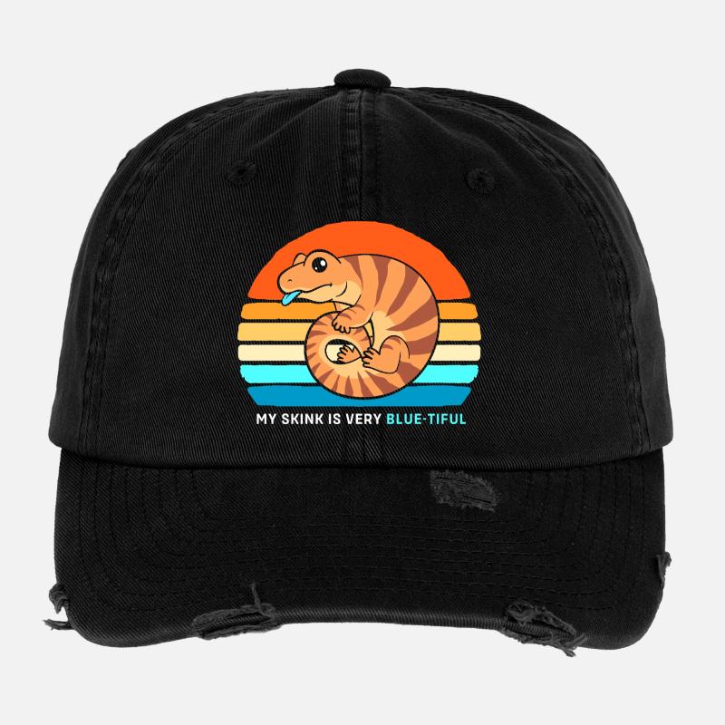 Lézard à langue bleue Casquette vintage effet usé Flexfit