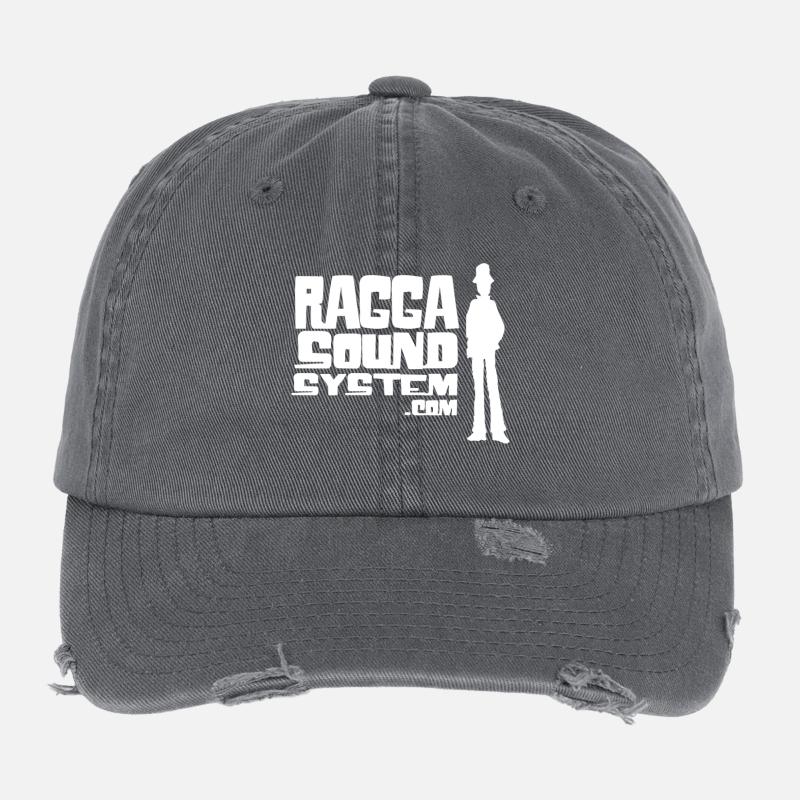 ragga-sound-system-logo-W Flexfit Vintage Destroyed Cap