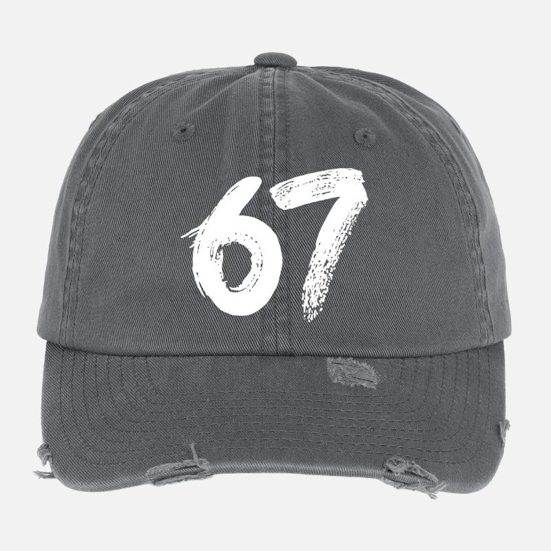 67 White Paint Flexfit Vintage Destroyed Cap