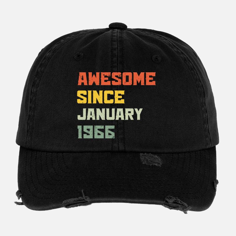 Génial Depuis Janvier 1966 Cadeau d'anniversaire Casquette vintage effet usé Flexfit
