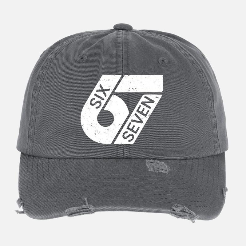 Six Seven Meme Flexfit Vintage Destroyed Cap