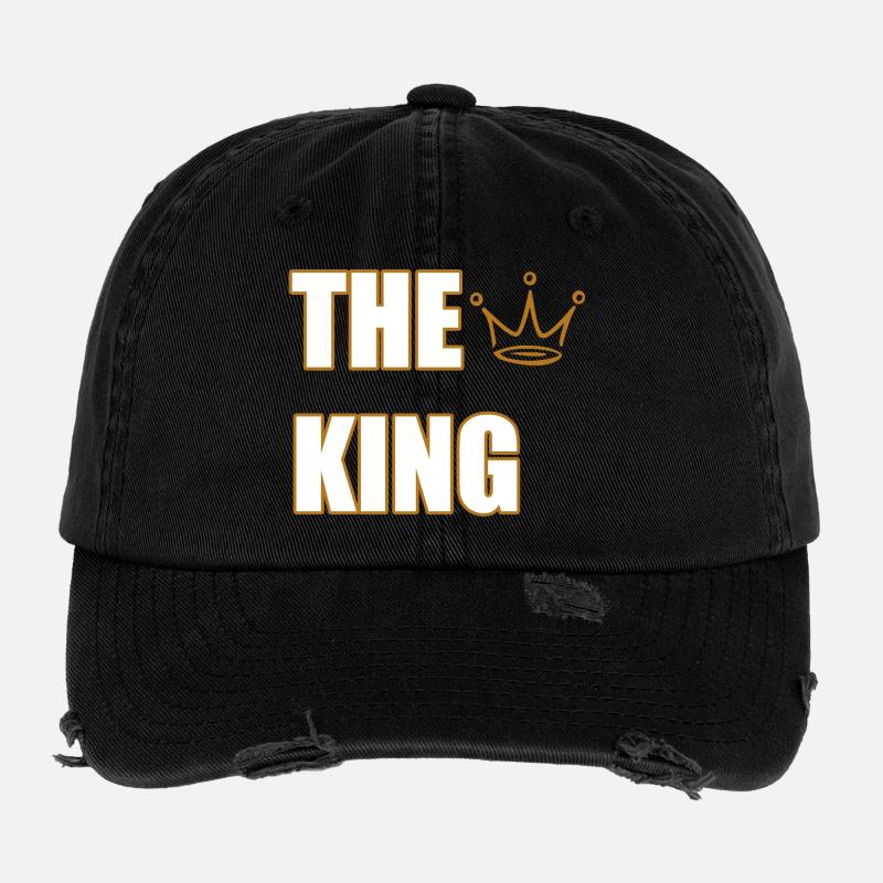 THE KING – Bold Royal Statement Design - Flexfit Vintage Destroyed Cap - black