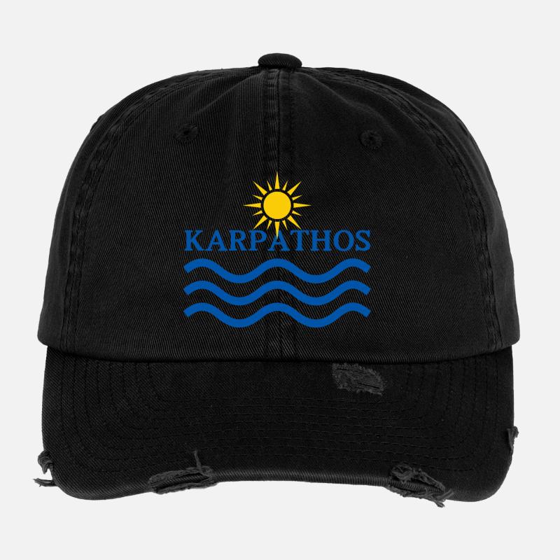 Karpathos Sonnen- und Meereswellen Flexfit Vintage Destroyed Cap