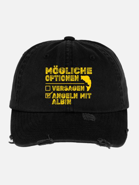 Fisch Albin - Flexfit Vintage Destroyed Cap - Schwarz - Vorne