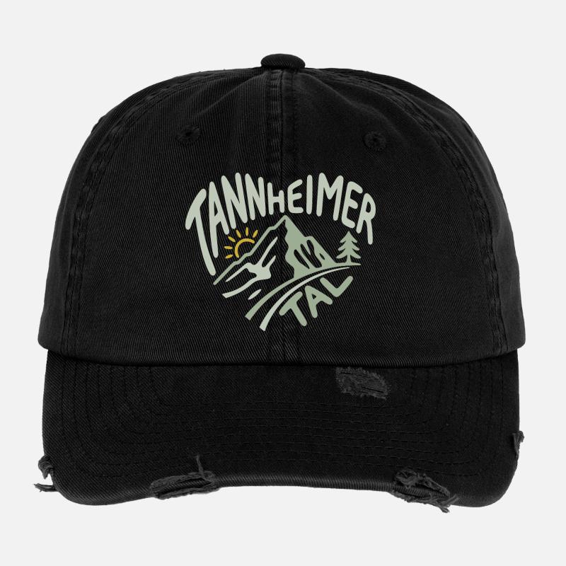 Tannheimer Tal Alpen Herz Panorama Flexfit Vintage Destroyed Cap
