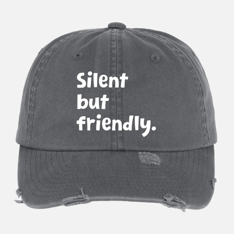 Introvert - Funny Introvert Design - Sarcastic Flexfit Vintage Destroyed Cap