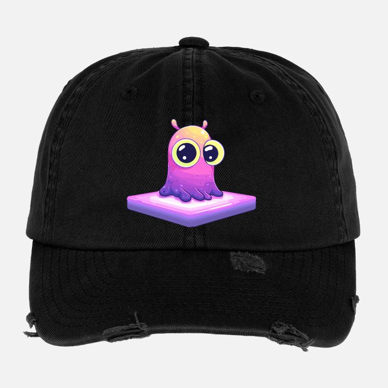 Little pixel friend on platform Flexfit Vintage Destroyed Cap