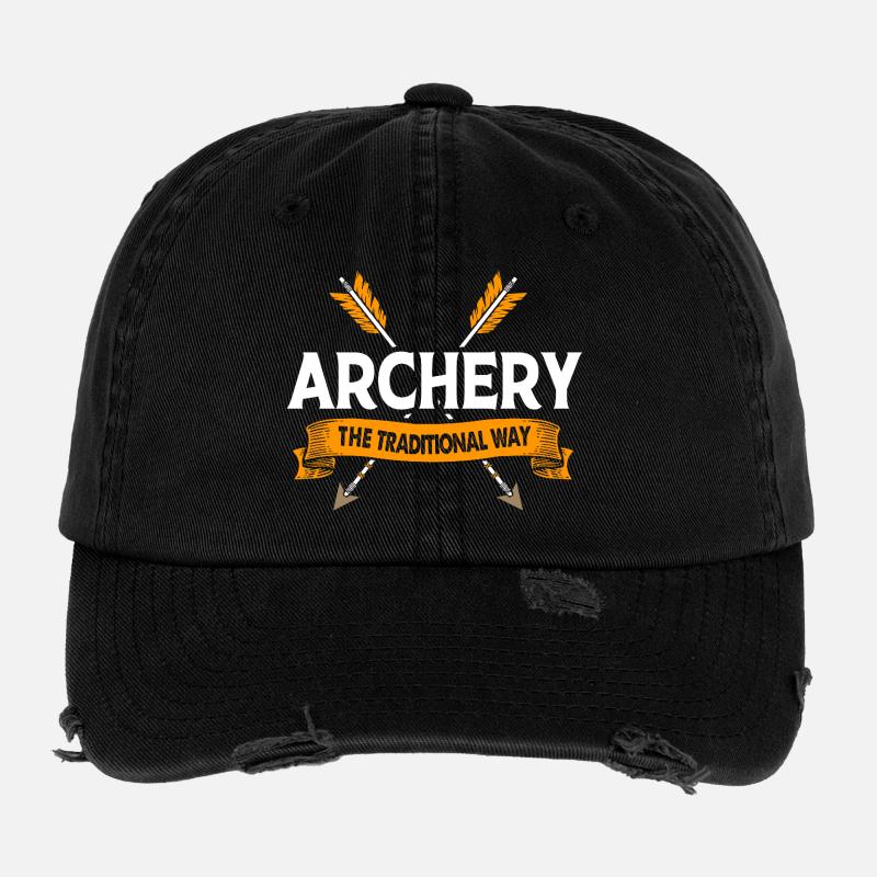 Bogenschießen Bogen Bogenschütze Flexfit Vintage Destroyed Cap