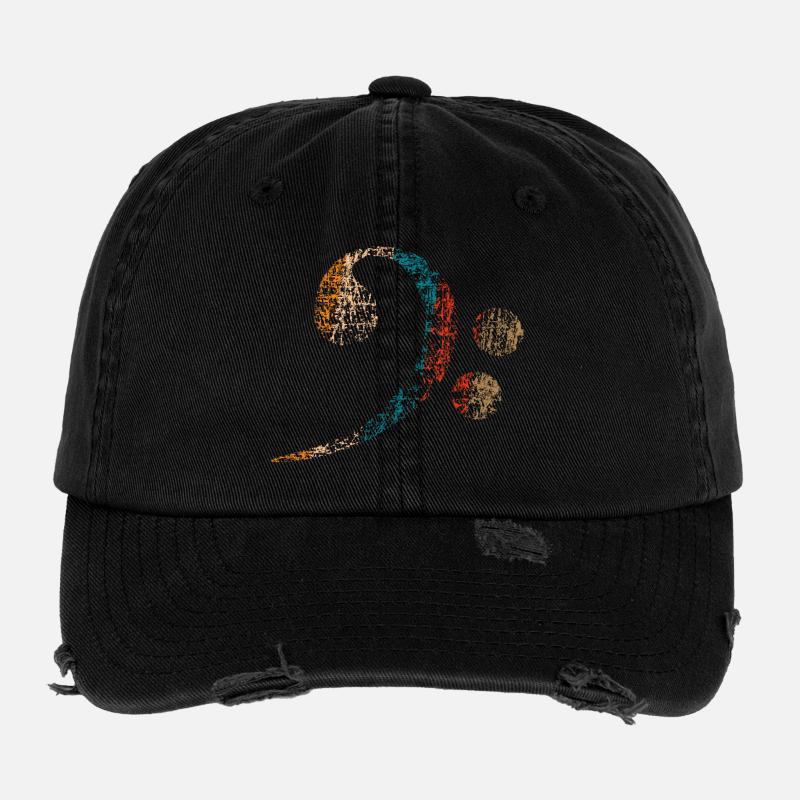 Clé basse, Basse Clef vintage distressed Casquette vintage effet usé Flexfit
