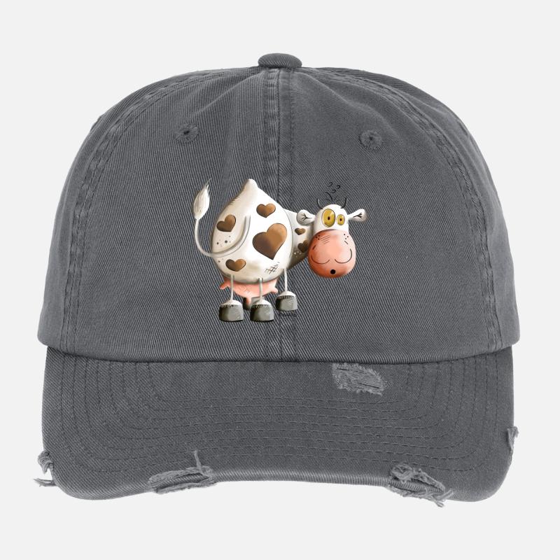 Kuh mit Herz Flexfit Vintage Destroyed Cap