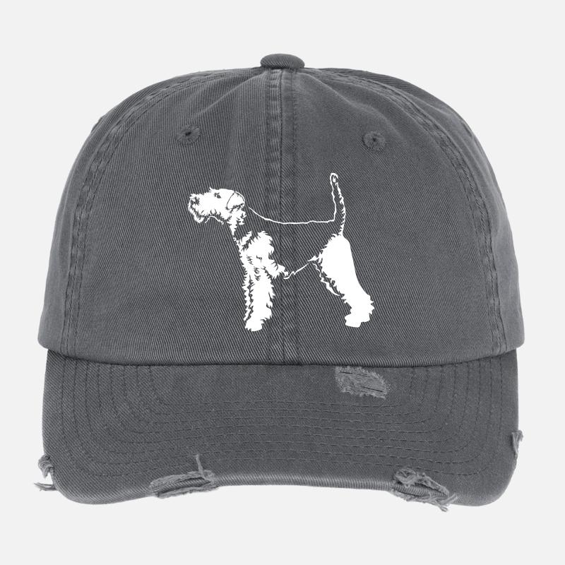 Welsh Terrier "Black Edition" Flexfit Vintage Destroyed Cap