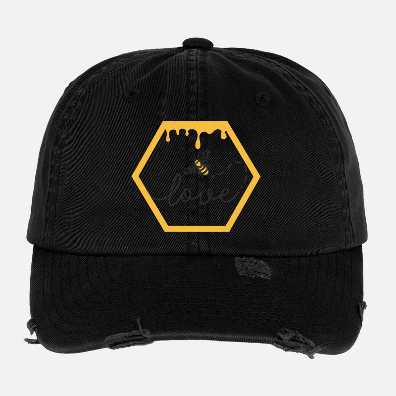 love honey Casquette vintage effet usé Flexfit