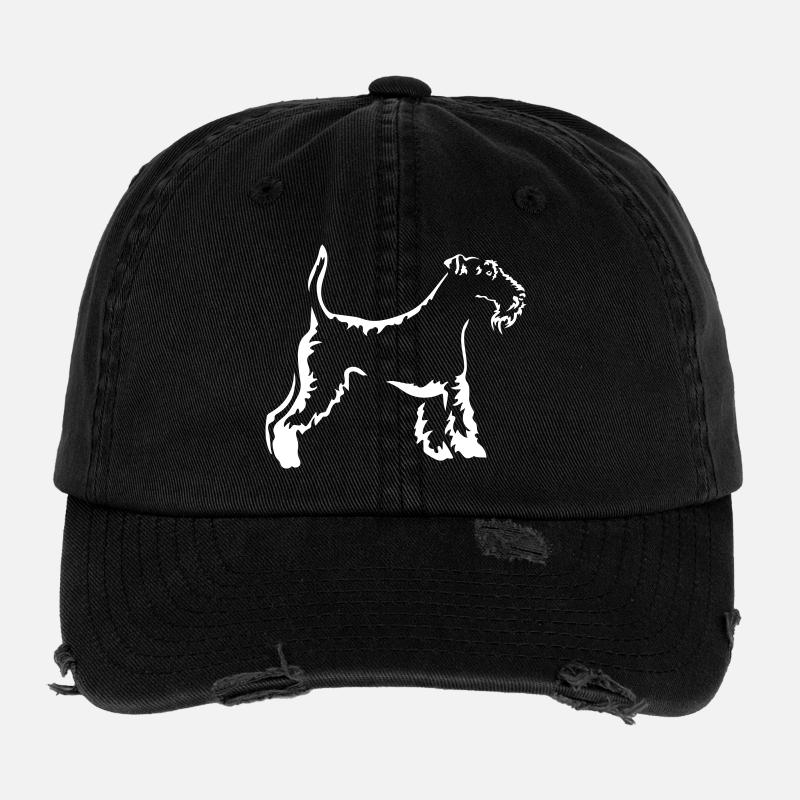 Fox Terrier « Édition Noire » - Casquette vintage effet usé Flexfit - noir