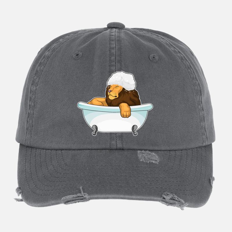 Baignoire Lion Casquette vintage effet usé Flexfit