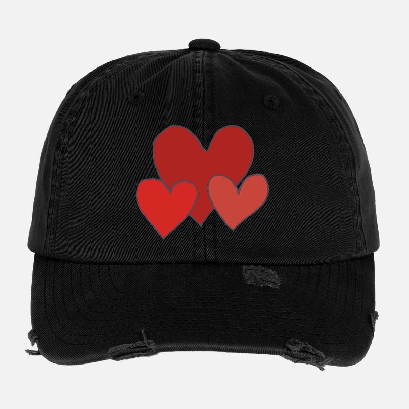 Three Hearts Flexfit Vintage Destroyed Cap
