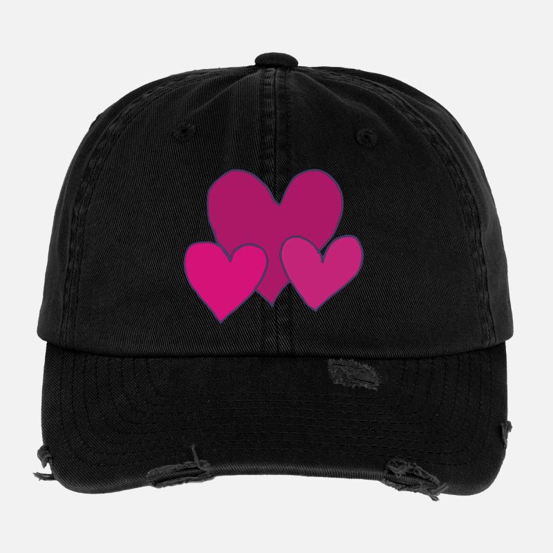 Hearts pink Flexfit Vintage Destroyed Cap