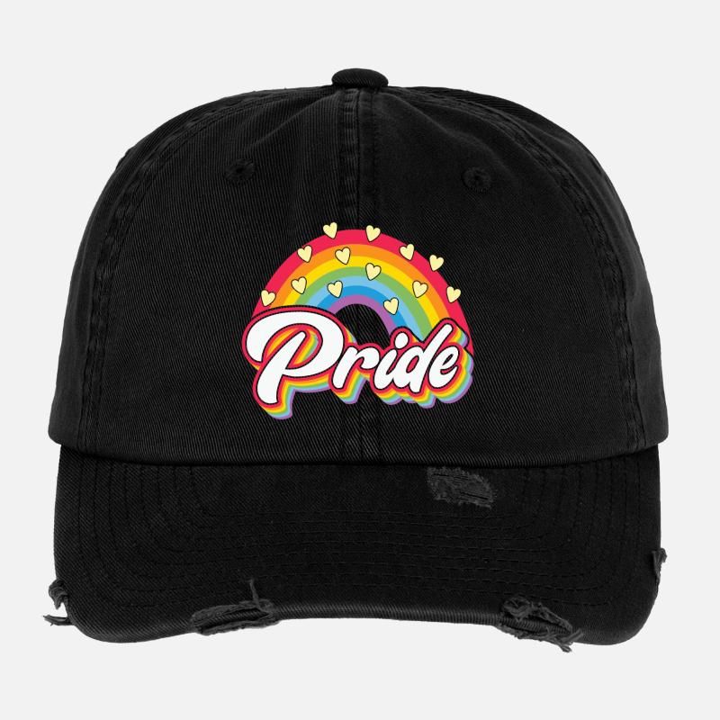 gay pride, pride, LGBT Casquette vintage effet usé Flexfit
