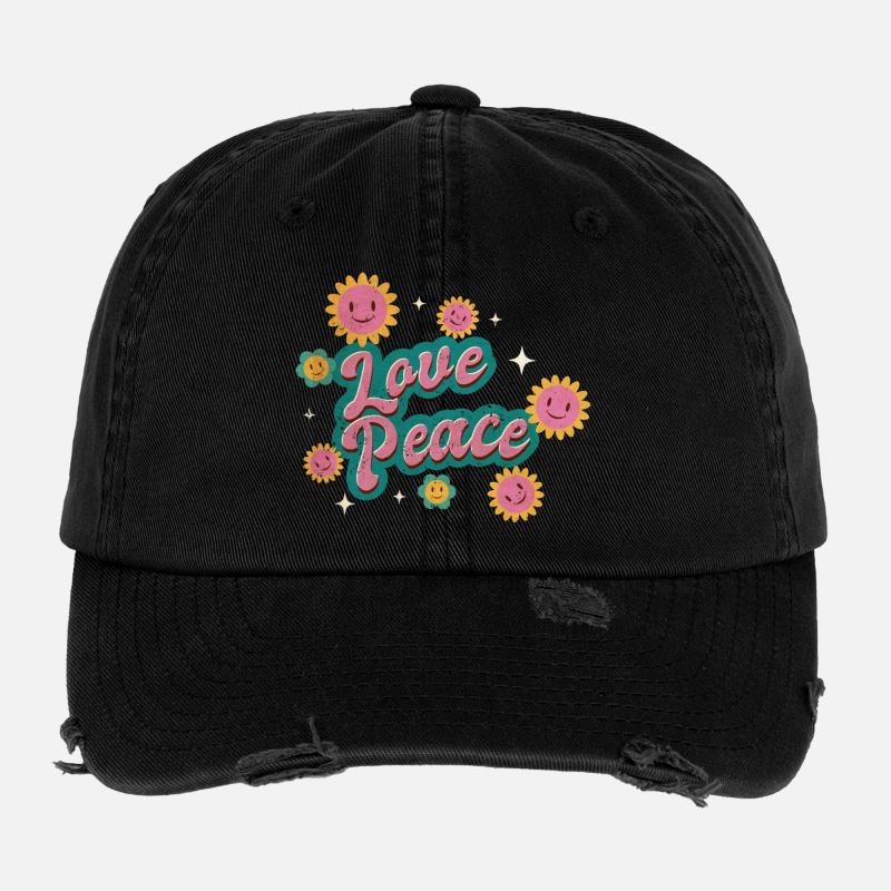 Love peace Flexfit Vintage Destroyed Cap