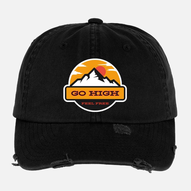 Go High Bergsonne Motiv Flexfit Vintage Destroyed Cap