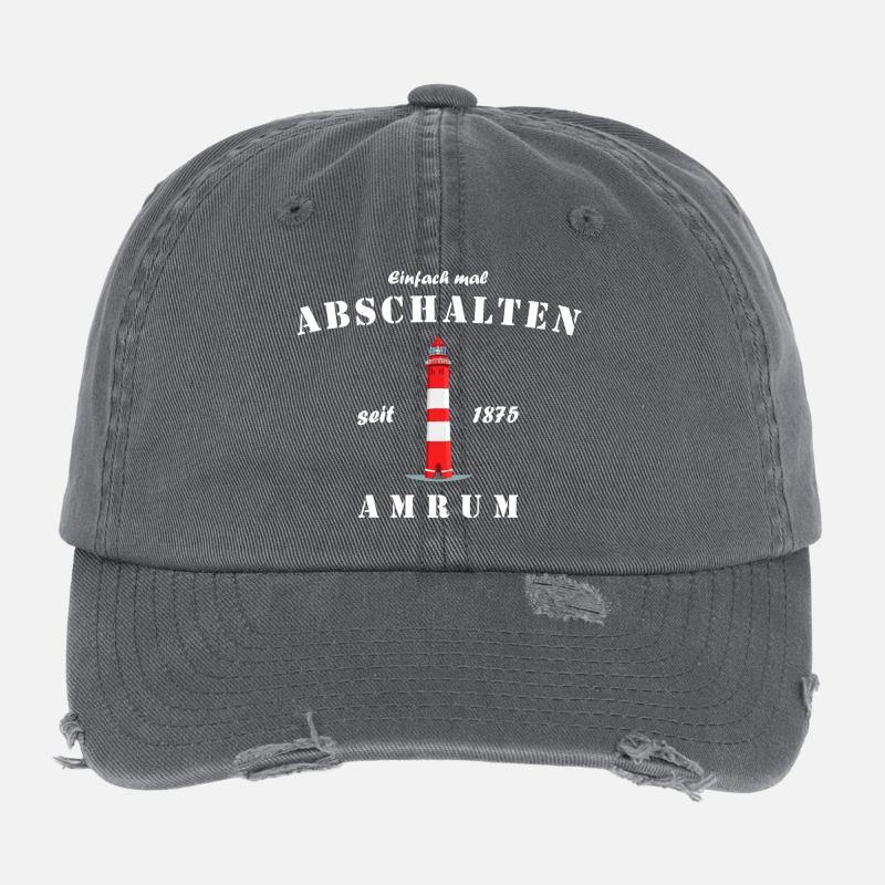 Leuchtturm auf Amrum, Einfach mal Durchatmen Flexfit Vintage Destroyed Cap