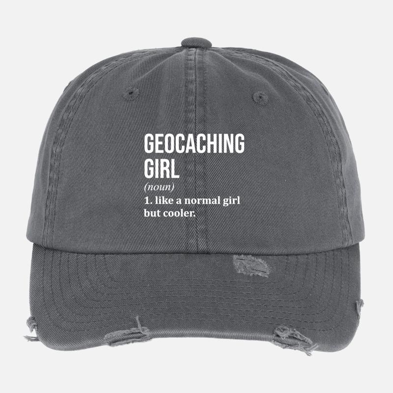 Geocaching Flexfit Vintage Destroyed Cap