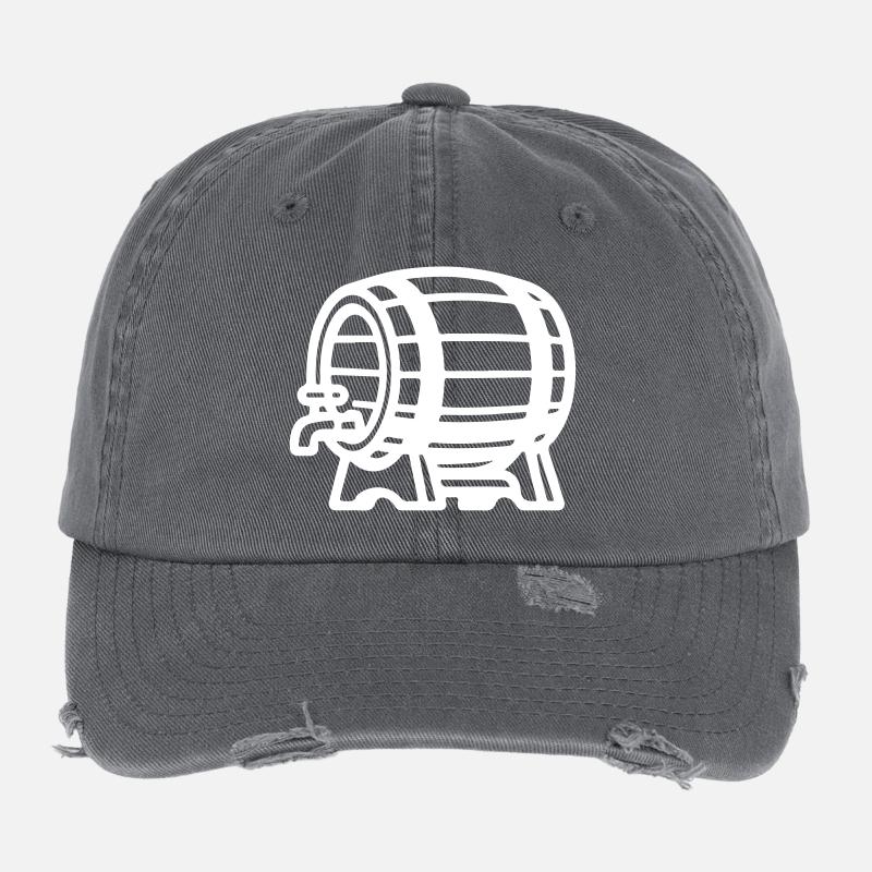Bierfass Symbol Brauerei Flexfit Vintage Destroyed Cap