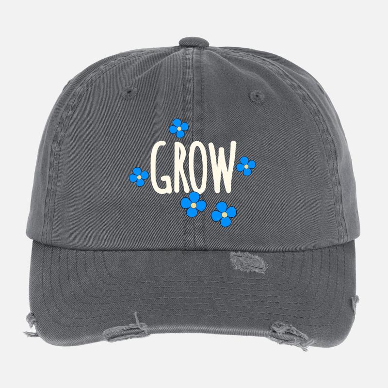 Floral Pattern Grow Flexfit Vintage Destroyed Cap
