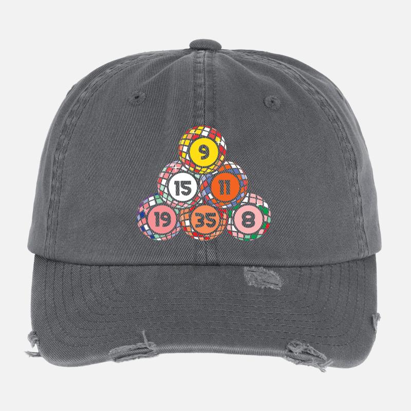 Jeu de bingo Boules de bingo Pile Bingo Casquette vintage effet usé Flexfit