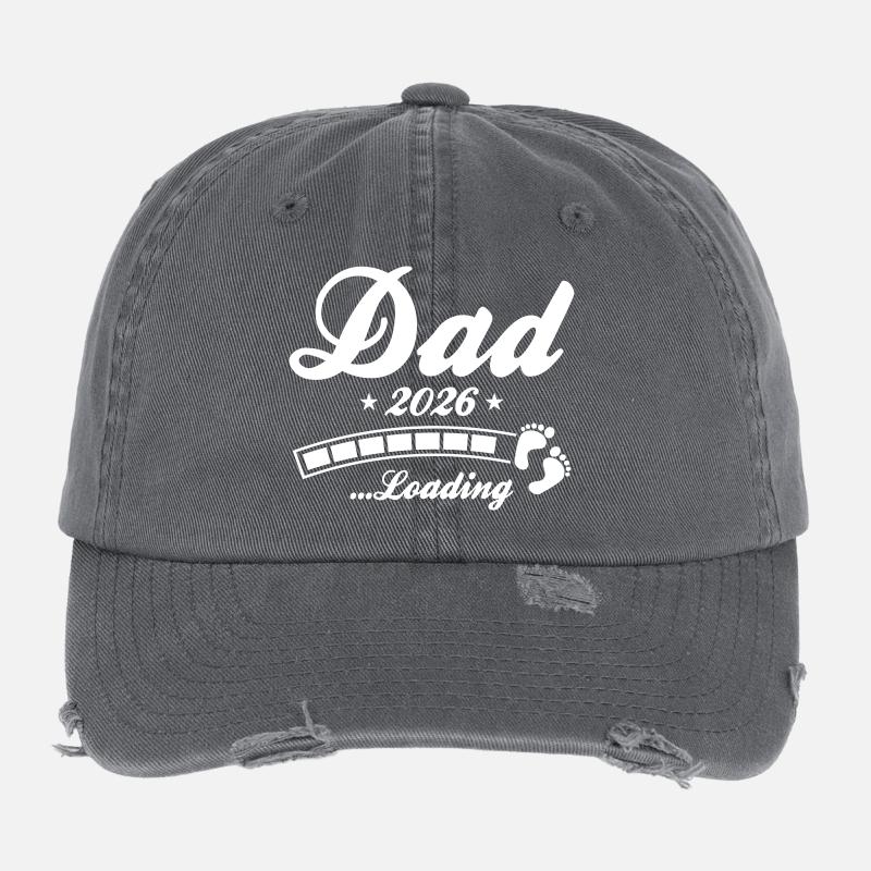 Dad 2026 Loading Papa Flexfit Vintage Destroyed Cap