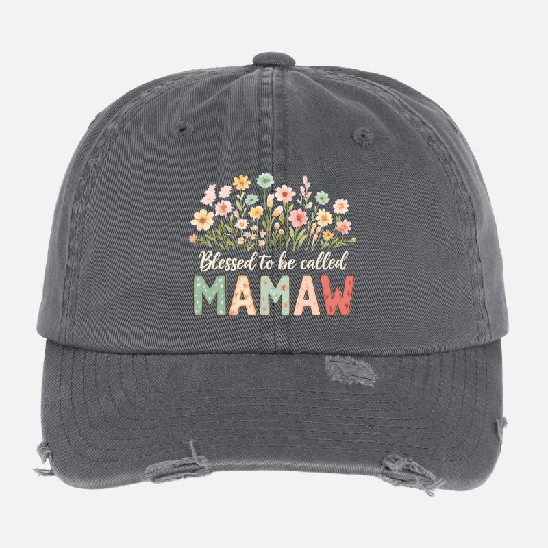 Gesegnet Mamaw genannt zu werden Flexfit Vintage Destroyed Cap