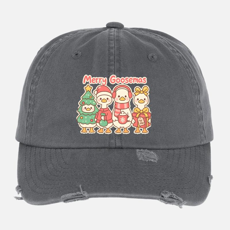 Merry Goosemas Trio, Ducklins  Flexfit Vintage Destroyed Cap