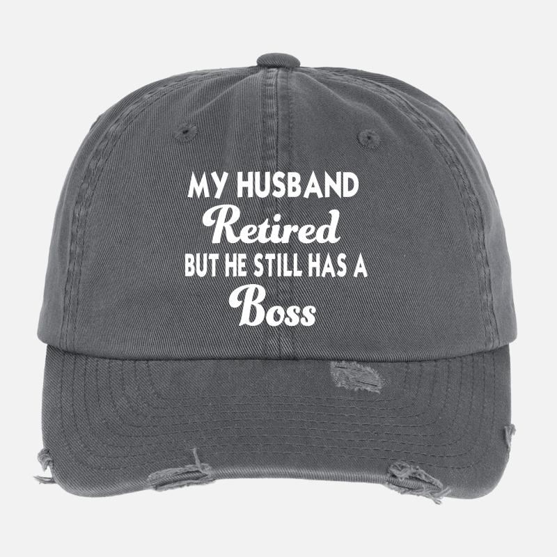 Retired Husband – Funny Tshirt Flexfit Vintage Destroyed Cap