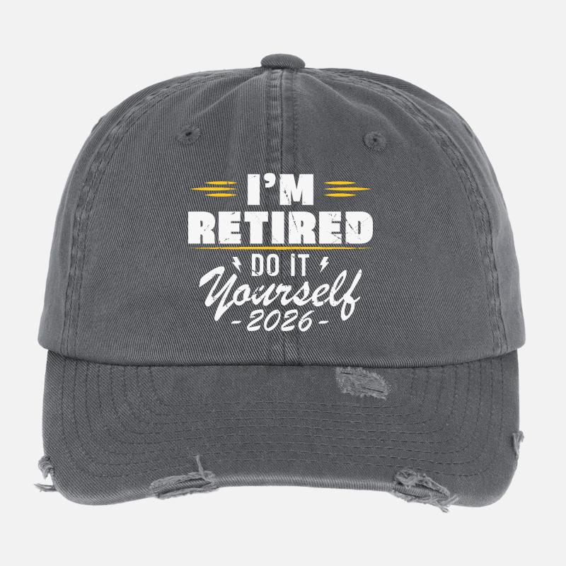 I am retired do it yourself 2026 Flexfit Vintage Destroyed Cap