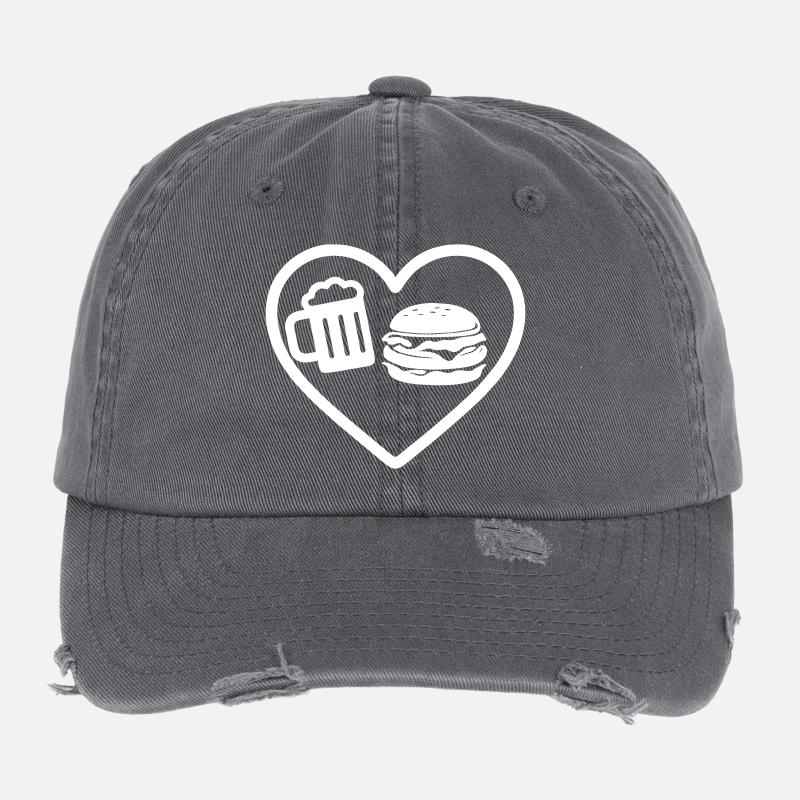 Heart Burger Bier Flexfit Vintage Destroyed Cap