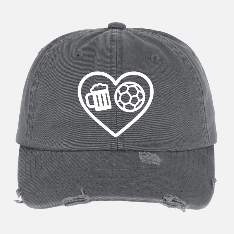 Heart Handball Bier Flexfit Vintage Destroyed Cap