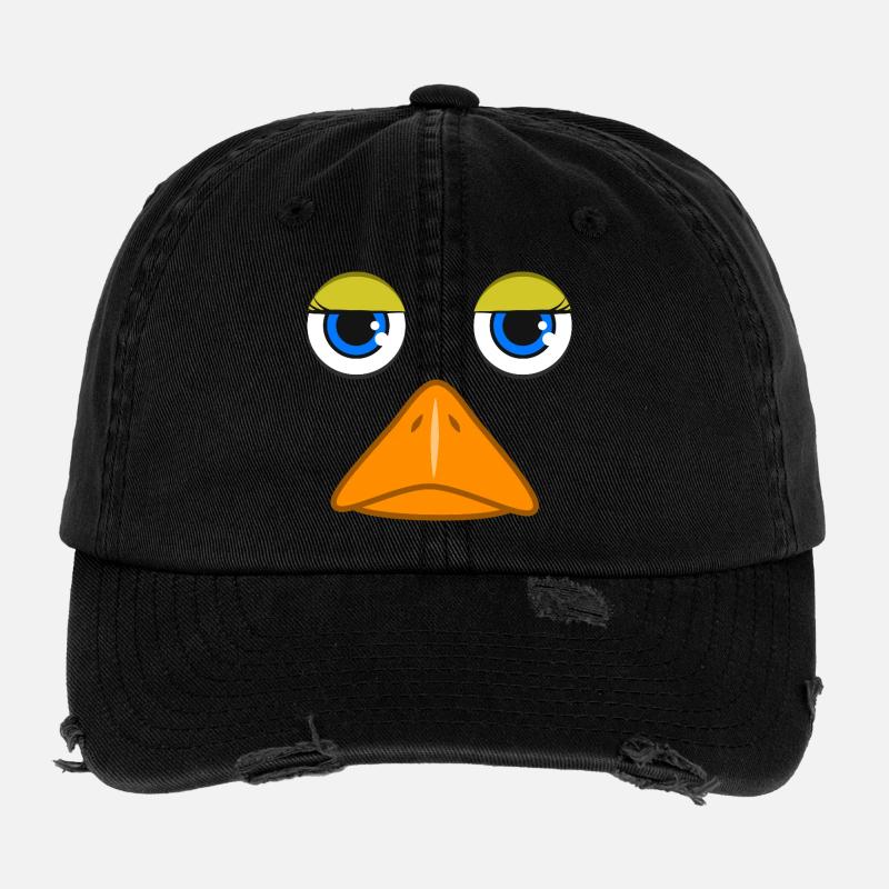 Visage de canard mignon, oiseau colvert drôle, art d’amoureux du canard Casquette vintage effet usé Flexfit