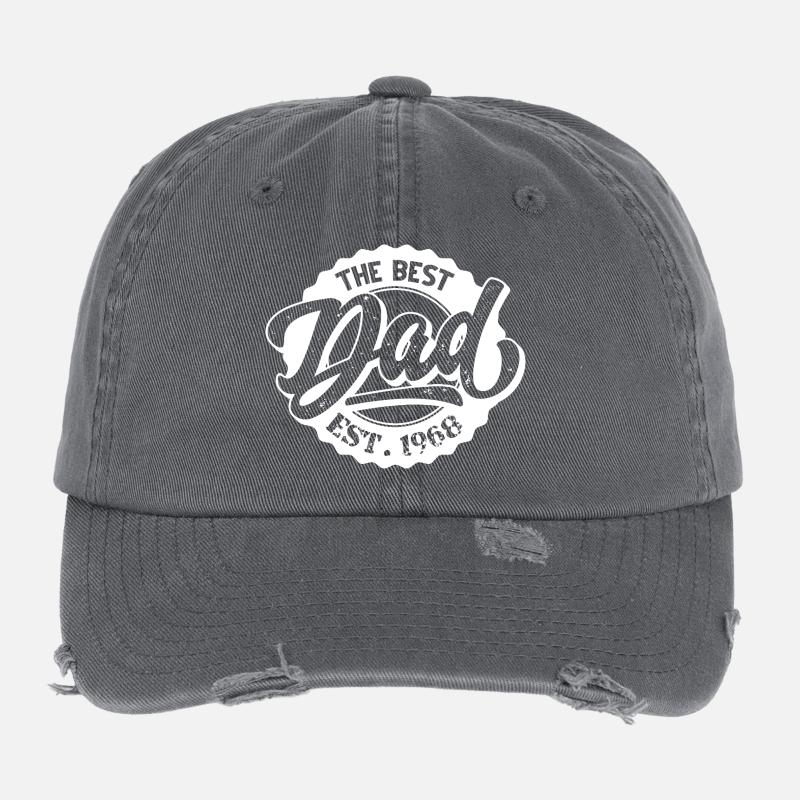 Le Meilleur Papa EST 1968 Casquette vintage effet usé Flexfit