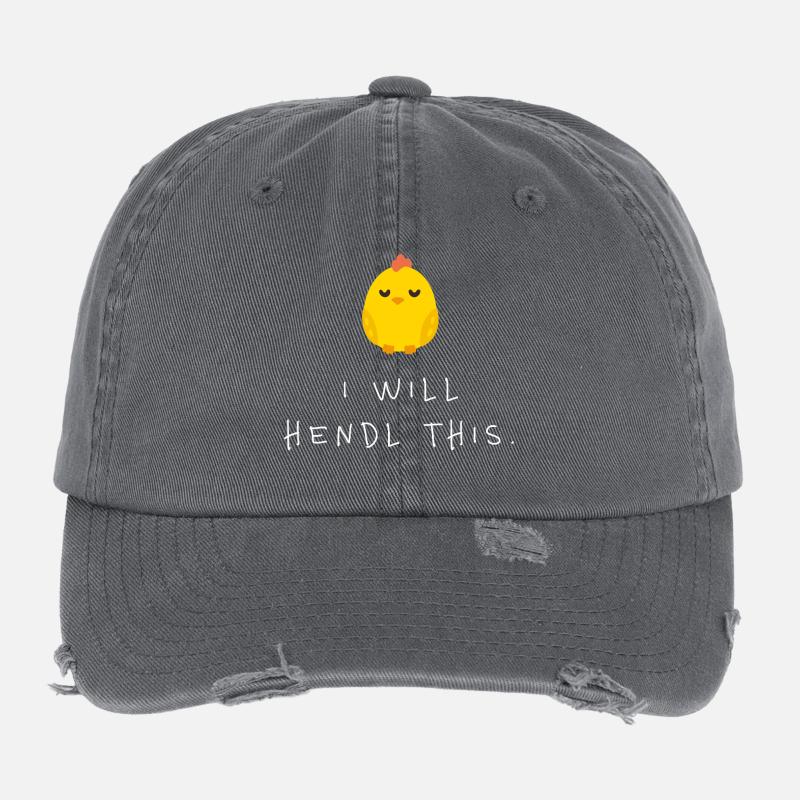 I Will Hendl This Cute Chick Minimalist Flexfit Vintage Destroyed Cap