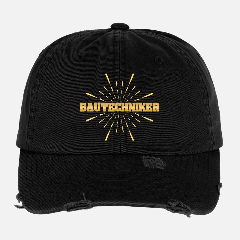 Bautechniker als Job Flexfit Vintage Destroyed Cap