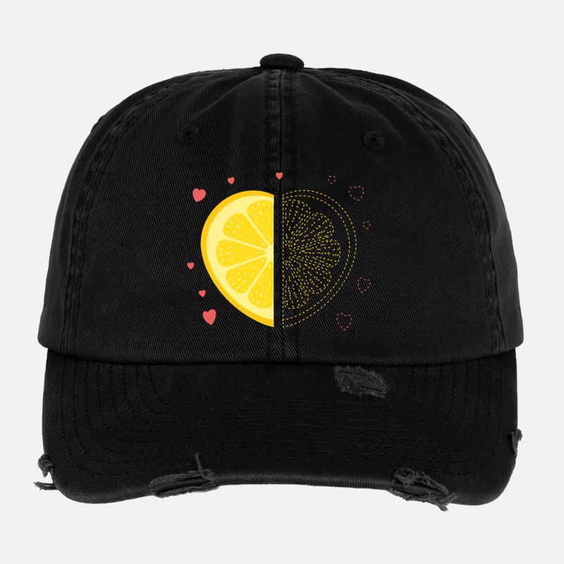 Cœur de citron – Mon autre moitié me manque Casquette vintage effet usé Flexfit