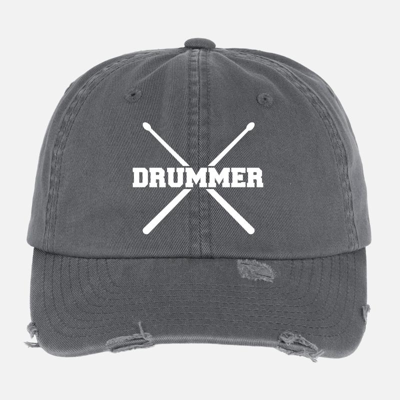 Drummer Sticks - Drum Set Flexfit Vintage Destroyed Cap